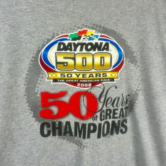 Nascar Daytona 500 50th Anniversary 2008 Shirt Unisex Adult Medium Gray Car Race - Picture 3 of 6
